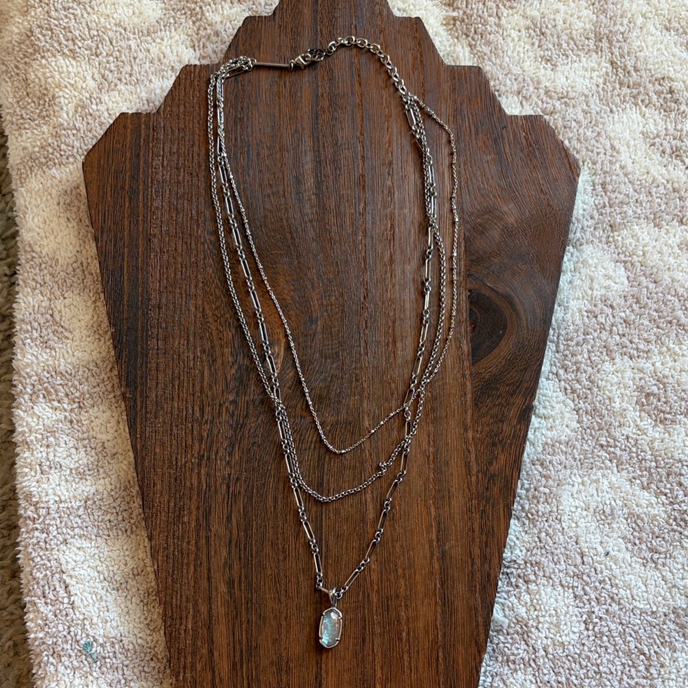 Kendra Scott three layer silver necklace